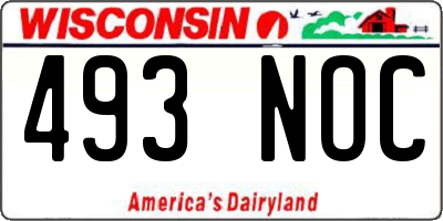 WI license plate 493NOC