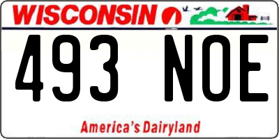 WI license plate 493NOE