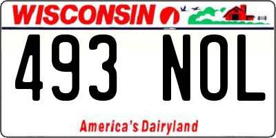 WI license plate 493NOL