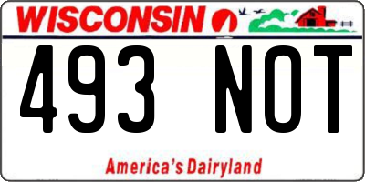 WI license plate 493NOT