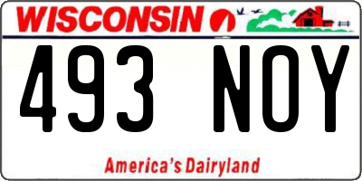WI license plate 493NOY