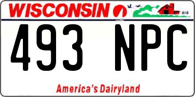 WI license plate 493NPC