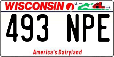 WI license plate 493NPE