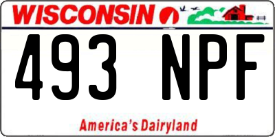 WI license plate 493NPF