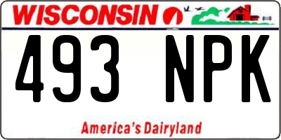 WI license plate 493NPK