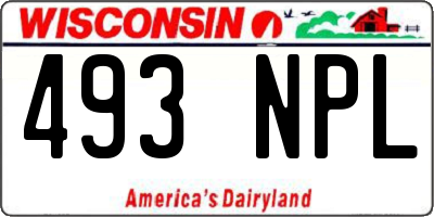 WI license plate 493NPL