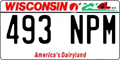 WI license plate 493NPM