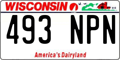 WI license plate 493NPN