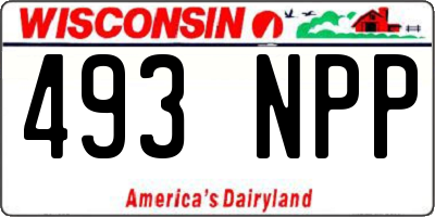 WI license plate 493NPP