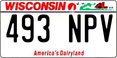 WI license plate 493NPV