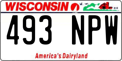 WI license plate 493NPW