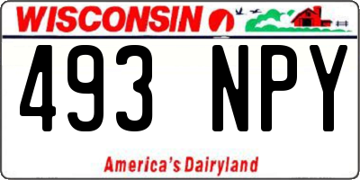 WI license plate 493NPY
