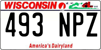 WI license plate 493NPZ