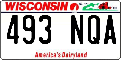 WI license plate 493NQA