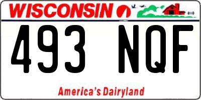WI license plate 493NQF