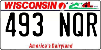 WI license plate 493NQR