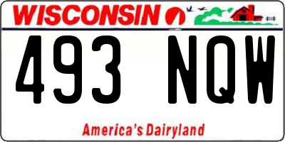 WI license plate 493NQW