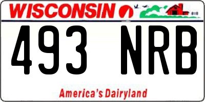 WI license plate 493NRB