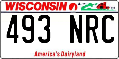 WI license plate 493NRC