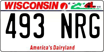 WI license plate 493NRG