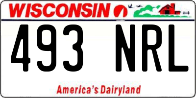 WI license plate 493NRL