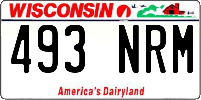 WI license plate 493NRM