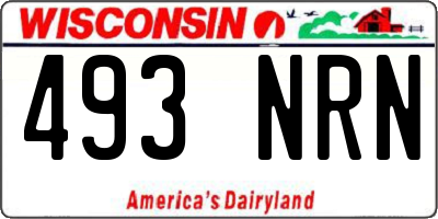 WI license plate 493NRN