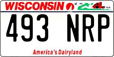 WI license plate 493NRP