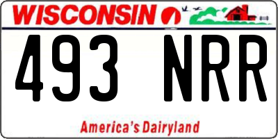 WI license plate 493NRR