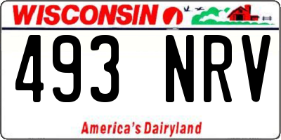 WI license plate 493NRV