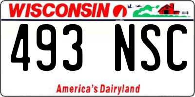 WI license plate 493NSC