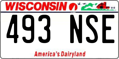 WI license plate 493NSE