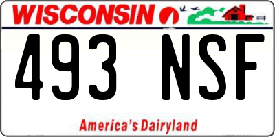 WI license plate 493NSF