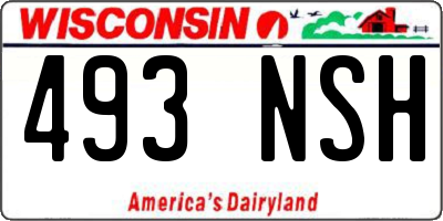 WI license plate 493NSH