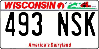 WI license plate 493NSK
