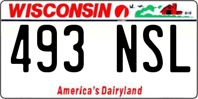 WI license plate 493NSL