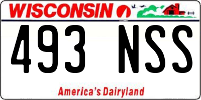WI license plate 493NSS