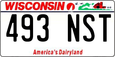 WI license plate 493NST