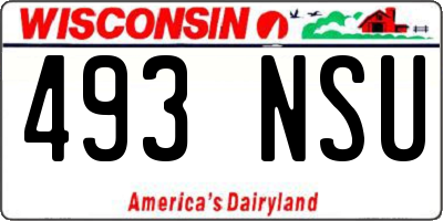 WI license plate 493NSU