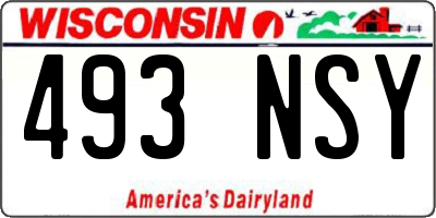 WI license plate 493NSY