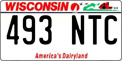WI license plate 493NTC