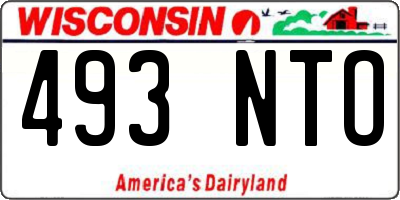 WI license plate 493NTO
