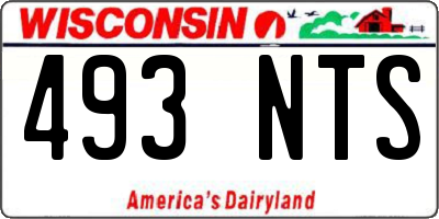 WI license plate 493NTS