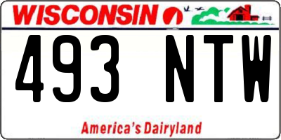 WI license plate 493NTW