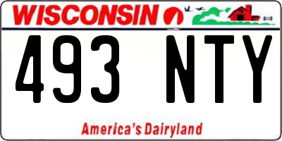 WI license plate 493NTY