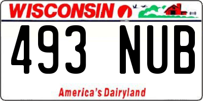 WI license plate 493NUB