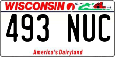 WI license plate 493NUC