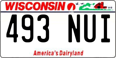 WI license plate 493NUI