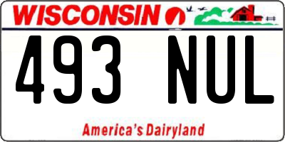 WI license plate 493NUL