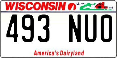 WI license plate 493NUO